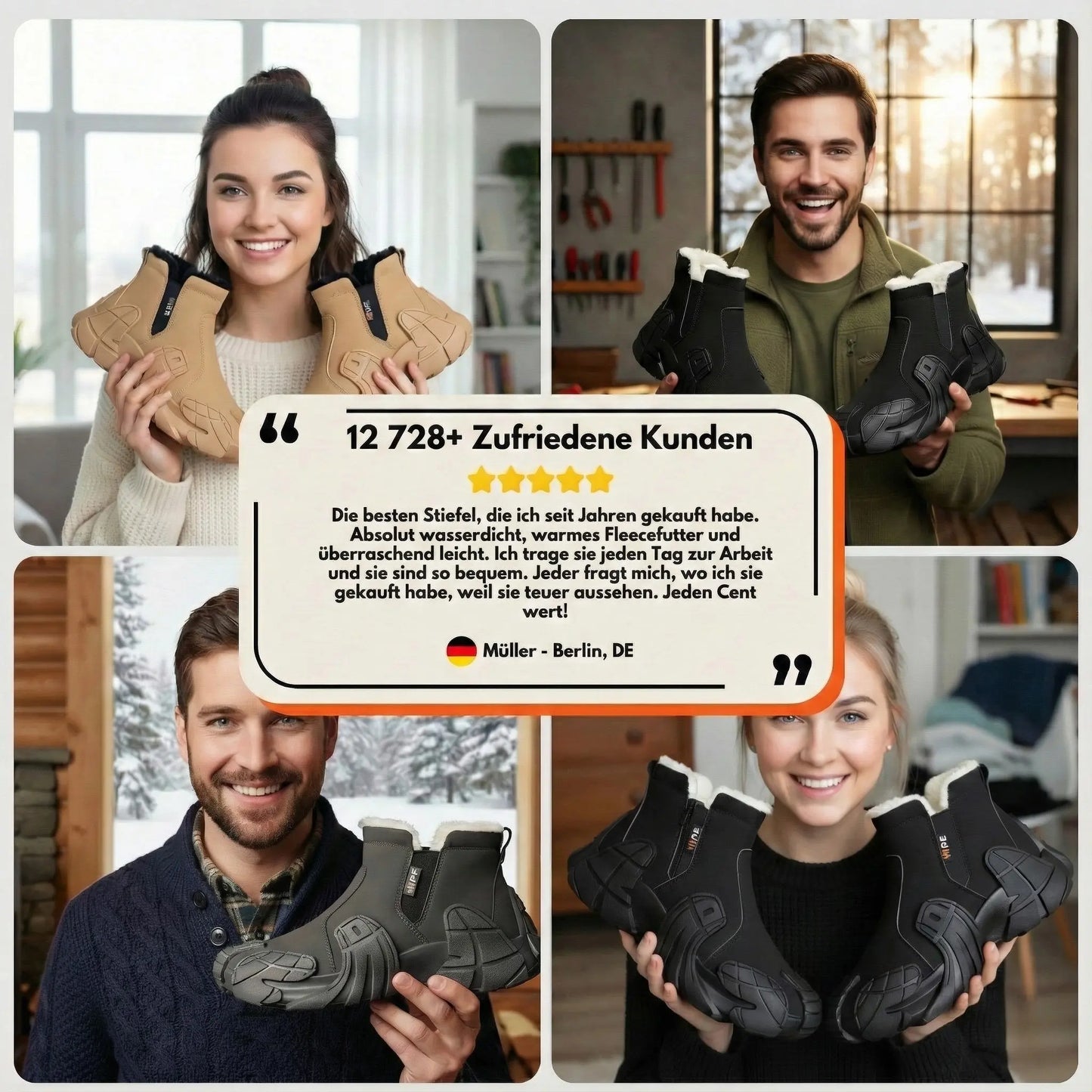 ThermaStiefel™ - Gefütterte & 100 % wasserdichte Stiefel